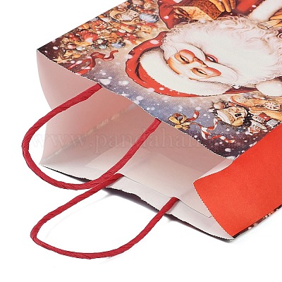 Рождественские бумажные сумки с принтом Санта-Клауса ABAG-P015-04A-1