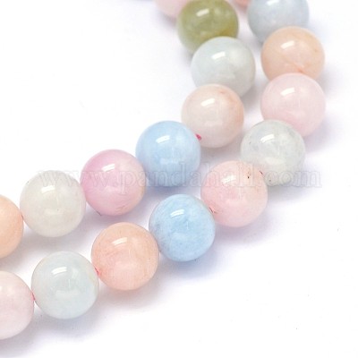 Круглый природных Morganite бисер пряди&nbsp;G-F222-35-8mm-1