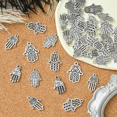 50шт 5 стиля подвески из сплава в тибетском стиле&nbsp;TIBEP-YW0001-79-1