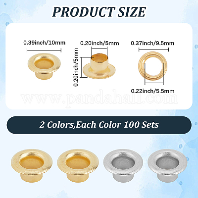 200 шт. 2-цветная железная фурнитура для люверсов&nbsp;IFIN-GF0001-59A-1