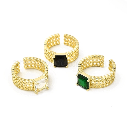 Стеклянная квадратная открытая манжета&nbsp;RJEW-H120-11G-1