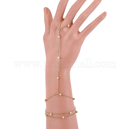 4шт латунные спутниковые цепочки браслеты-кольца BJEW-HY0001-05G-1