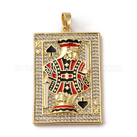 Подвески из латуни с микропаве из кубических цирконий и эмали KK-Q098-17G-B-1