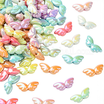 100 шт. непрозрачные акриловые бусины с УФ-покрытием PACR-PA0001-01-1