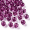 Transparent Acrylic Beads, Round, Magenta, 8x7mm, Hole: 2mm, about 1745pcs/500g