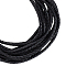 5M Braided Leather Cord with Core, Leather Jewelry Cord, Jewelry DIY Making Material, Dyed, Round, Black, 4mm, about 5.47 Yards(5m)/Set