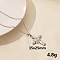 201 Stainless Steel Rose Cross Pendant Necklaces, Stainless Steel Color, 15.75 inch(40cm)