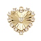 Brass Micro Pave Cubic Zirconia Pendants, Heart Charms, Rack Plating, Long-Lasting Plated, Cadmium Free & Lead Free, Real 18K Gold Plated, 20x19x3mm, Hole: 1.4mm