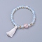 Tassel Charm Bracelets, with Opalite Beads, Round, 2 inch(52mm)