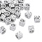 Brass Beads, Cadmium Free & Nickel Free & Lead Free, Textured Cube, Platinum, 4x4x4mm, Hole: 2.5mm