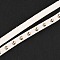 Flat Faux Suede Ribbon, with Flat Round Golden Tone Rivets, White, 4.5~5mm