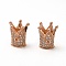 Rack Plating Brass Micro Pave Cubic Zirconia Beads, Long-Lasting Plated, Cadmium Free & Lead Free, Crown, Rose Gold, 12~12.5x10~11mm, Hole: 1.2mm