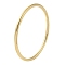 Ion Plating(IP) 304 Stainless Steel Simple Roung Ring Bangles for Women, Real 18K Gold Plated, Inner Diameter: 2-1/2 inch(6.5cm), 4mm