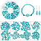 185Pcs 8 Styles Synthetic Turquoise Dyed Beads Strands, Oval & Column & Round, Mixed Shaqes, 4~20x2~7mm, Hole: 1mm