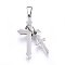 Tarnish Resistant 304 Stainless Steel Pendants, Cross, Stainless Steel Color, 32x18x9mm, Hole: 8x4mm