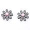 Resin Cabochons, Flower/Daisy, Gray, 16.5x5.5mm
