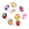 K9 Glass Rhinestone Cabochons, Faceted, Oval, Mixed Color, 8x10x4.5mm