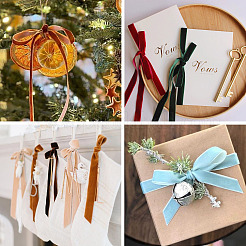 Двухсторонние бархатные ленты&nbsp;SRIB-TAC0002-17D