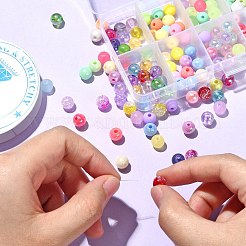 200шт 10 стиля непрозрачные акриловые бусины&nbsp;MACR-CJ0001-46