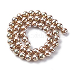 УФ-покрытие перламутровые стеклянные жемчужные бусины нити&nbsp;GLAA-F128-01B-T15