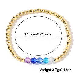 Элегантные эластичные браслеты из латуни и граненых стеклянных бусин&nbsp;CP7555-3