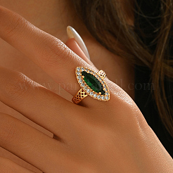 Латунное микропаве кубический цирконий регулируемое кольцо на палец для женщин&nbsp;TC6550-2