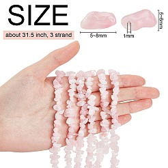 3 нить бусин из натурального розового кварца&nbsp;G-BC0001-23