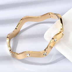 Браслеты на шарнире из нержавеющей стали 304 со стразами&nbsp;BJEW-D408-25G