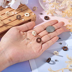 20 шт. 2 стиля фурнитуры для сережек-гвоздиков из натурального ясеня в форме пончика&nbsp;EJEW-TA0001-35