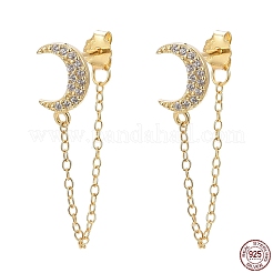 925 стерлингового серебра серьги стержня&nbsp;EJEW-AA00271-08G