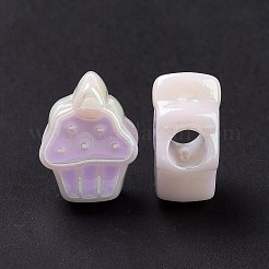 УФ-покрытие Радужные переливающиеся акриловые европейские бусины&nbsp;X-SACR-E009-43