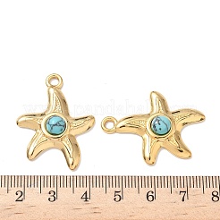 Подвески из окрашенной синтетической бирюзы в виде морских животных&nbsp;STAS-H483-33A-G