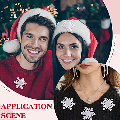 24 шт. снежинка нашивки на ткань из искусственного шелка&nbsp;DIY-PH0033-03