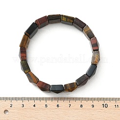 Квадратные натуральные бусины тигрового глаза эластичные браслеты для женщин и мужчин&nbsp;BJEW-C097-06U