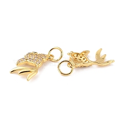 Латунные микро проложить кубического циркония подвески&nbsp;ZIRC-P091-12G-RS