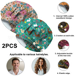 2 шт. 2 стиля хлопковые регулируемые набивные шапки с принтом рабочие кепки для женщин и мужчин&nbsp;AJEW-DR0002-26B