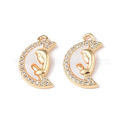 Латунные микропаве прозрачные подвески с фианитом&nbsp;KK-I702-14G