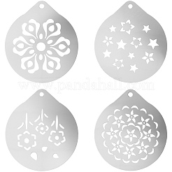 4 шт. 4 стиля формы для кофе латте из нержавеющей стали 304&nbsp;AJEW-GF0012-40A