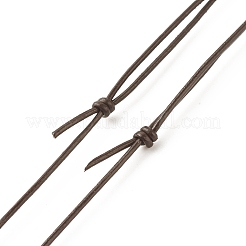 Колье с подвеской из натурального аметиста и шнурком из воловьей кожи&nbsp;NJEW-JN03882-01