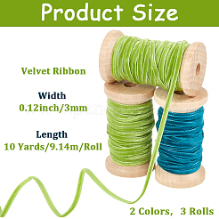 3 рулон бархатной ленты 2 цветов&nbsp;OCOR-CP0001-20A