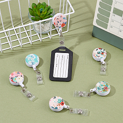 6 шт. 6-цветная плоская круглая катушка для значков из АБС-пластика&nbsp;AJEW-CA0002-09