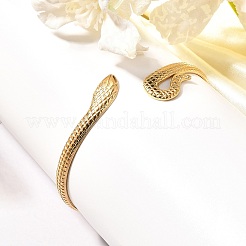 Ионное покрытие (ip) 304 нержавеющая сталь змея открытые браслеты манжеты&nbsp;BJEW-L682-011G