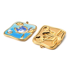 Подвески из нержавеющей стали 304 с эмалью&nbsp;STAS-Z145-10G-03