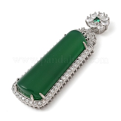 Подвески из окрашенного натурального зеленого халцедона&nbsp;G-S001-05P