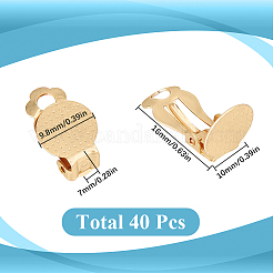 40 шт. фурнитура для сережек-клипс из нержавеющей стали 304&nbsp;STAS-SC0008-39G