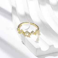 Кольца-манжеты из прозрачного кубического циркония&nbsp;RJEW-G337-03G