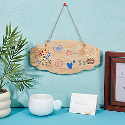 Бамбуковая дверная табличка&nbsp;AJEW-WH0270-875A