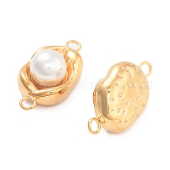 Шармы-соединители из нержавеющей стали 304 pave abs Pearl&nbsp;STAS-S131-01G