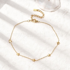 Браслеты со звездообразными звеньями из нержавеющей стали 304 для женщин&nbsp;BJEW-K237-20G