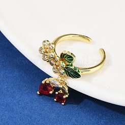 Манжеты из латуни с микро паве кубический цирконий для женщин RJEW-F182-08A-G